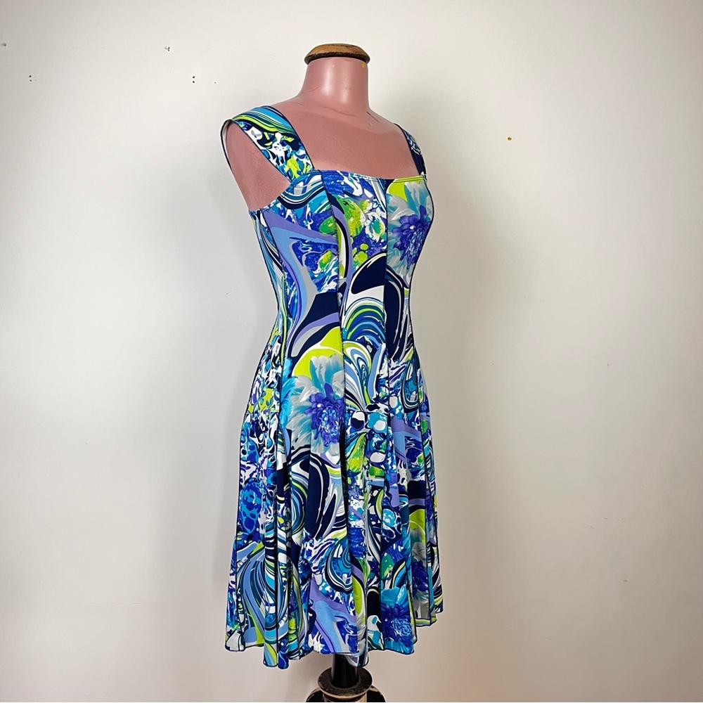 Vintage 90s/y2k Vibrant Floral Midi Sling Dress